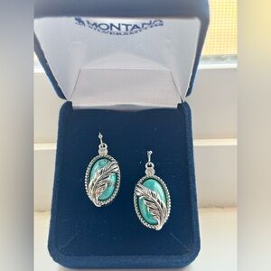 Montana Silversmiths’s Silver and Turquoise Feather Earrings
